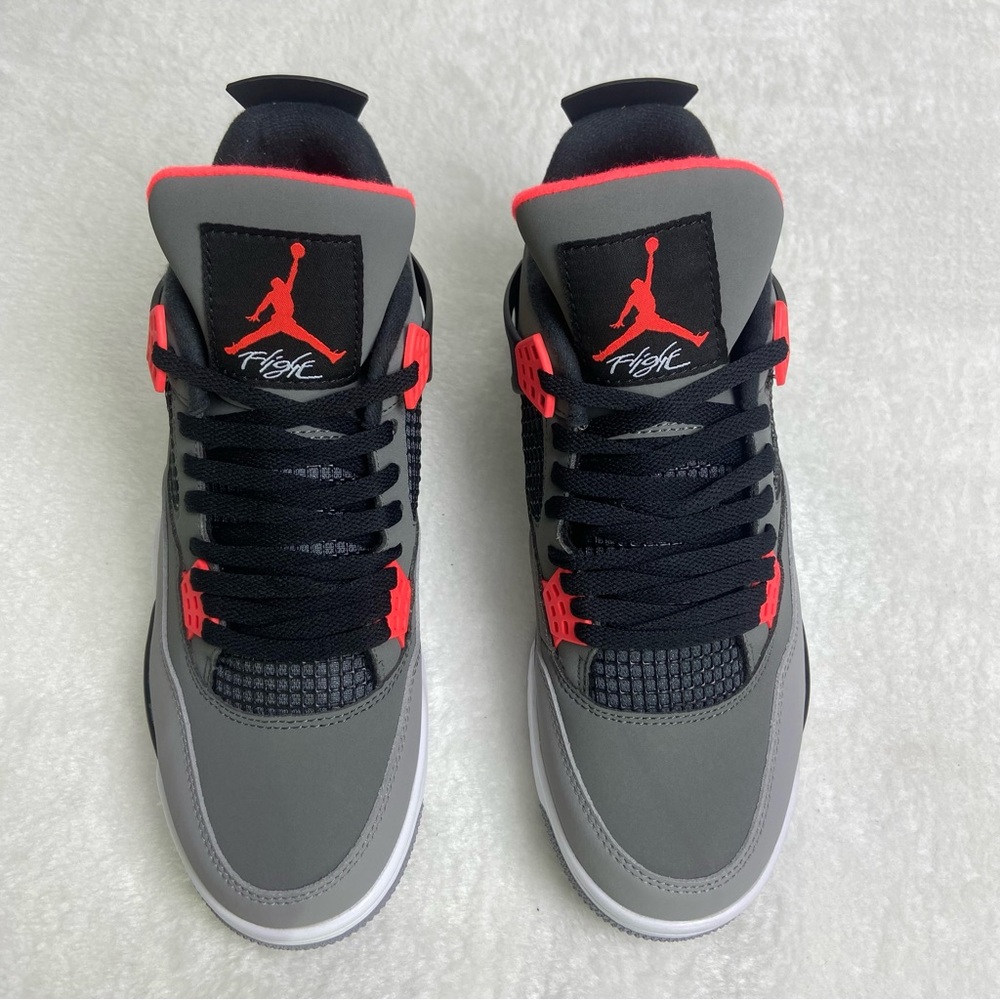 Men's Gray/ Red Classic Shoes Sneakers -Retro 4 Infrared Edition